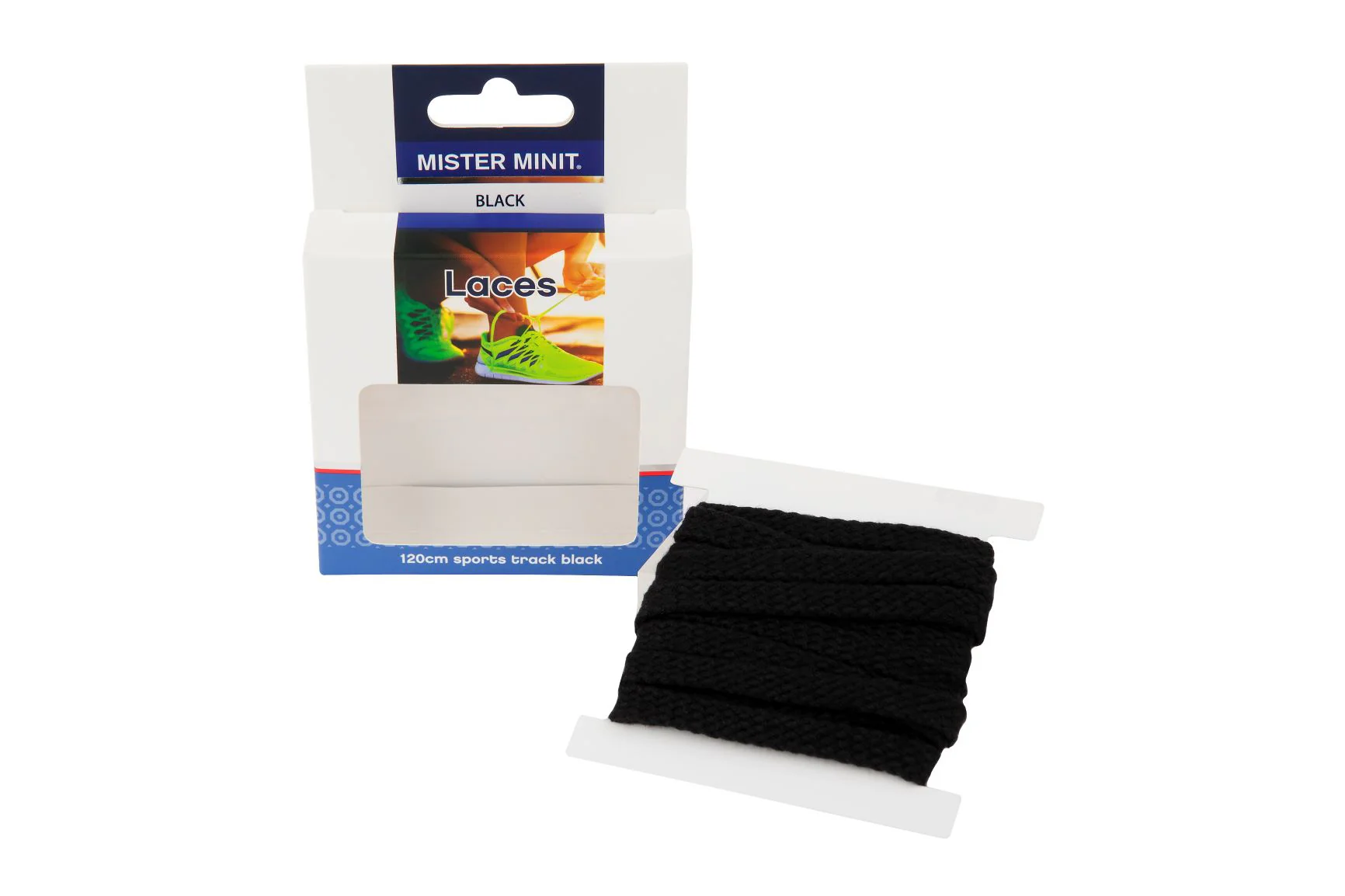 120cm Sports Track Flat Black Laces - Image 3