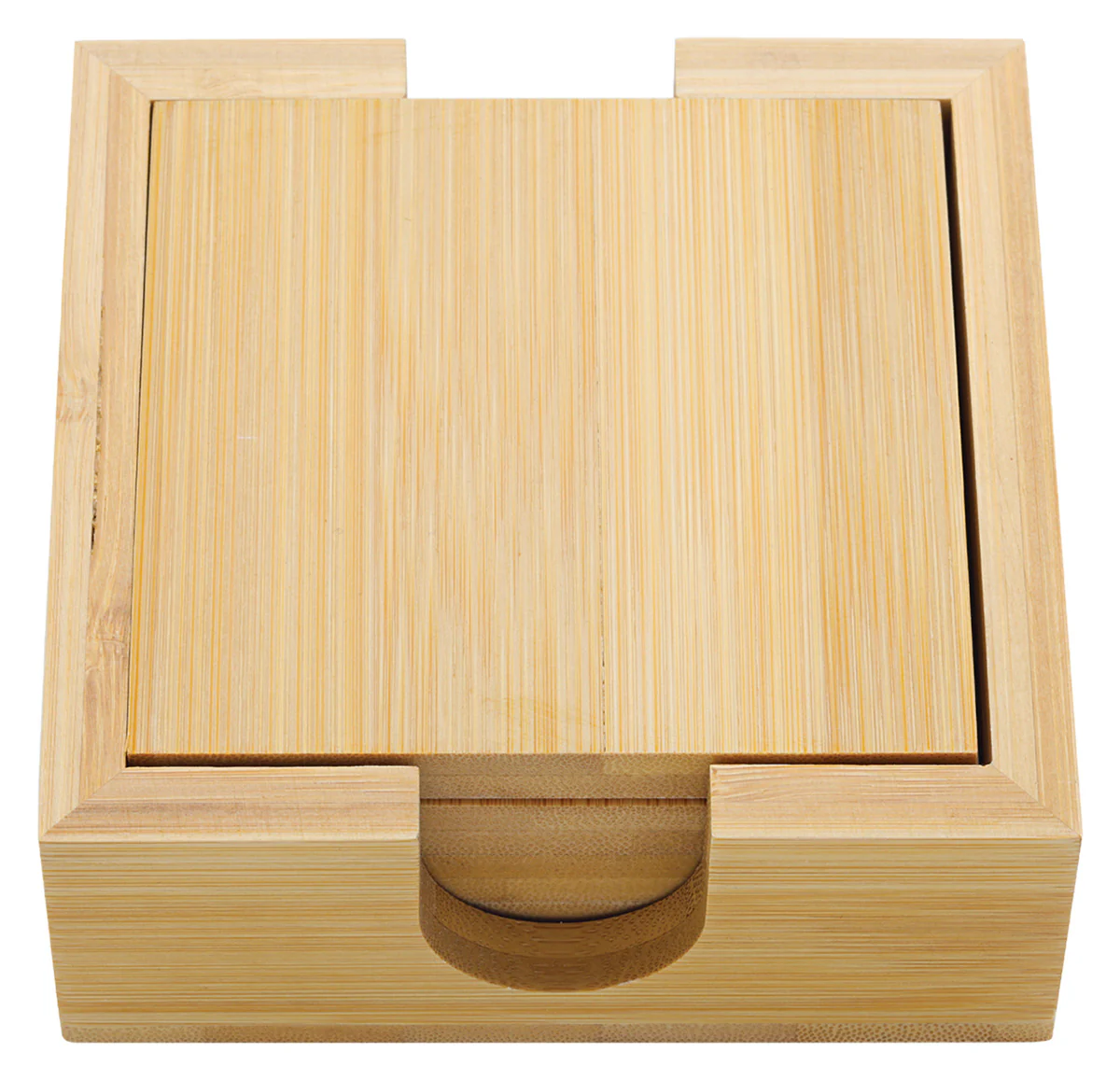 Bamboo Coaster Set with Holder - Image 3